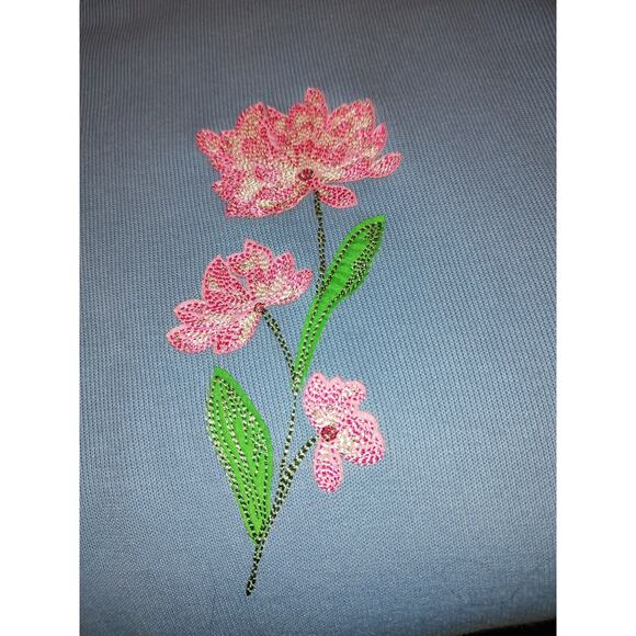 Lighthouse Apparel Soft Blue Jacket With Flowers on front women's size XL - Picture 5 of 11